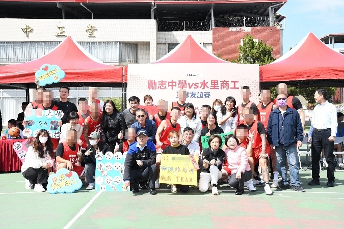 Players taking photos with their families