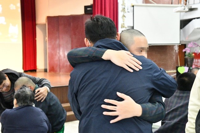 Family members embracing warmly